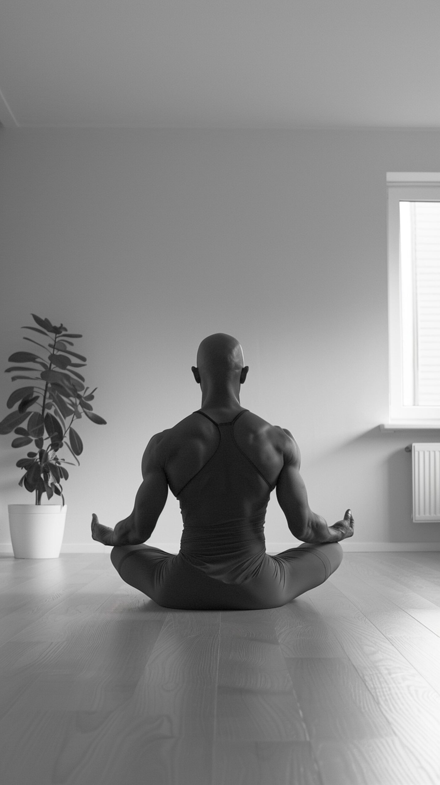 full shot man practicing yoga scaled